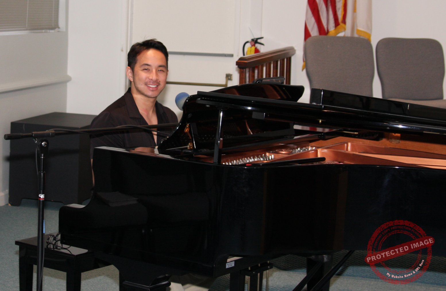Director of Music at the piano