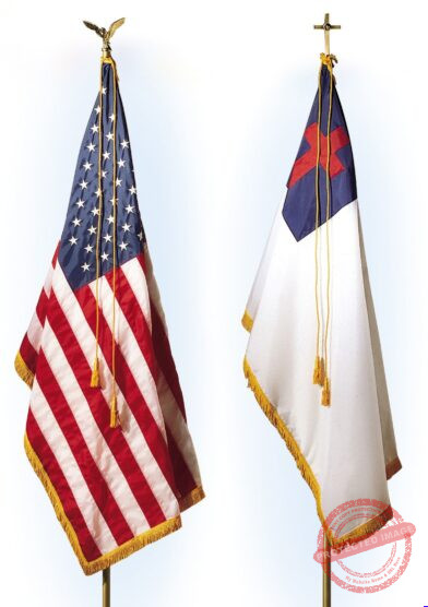 American & Christian Flags together